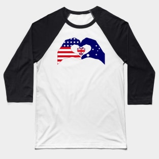 We Heart USA & Australia Patriot Flag Series Baseball T-Shirt